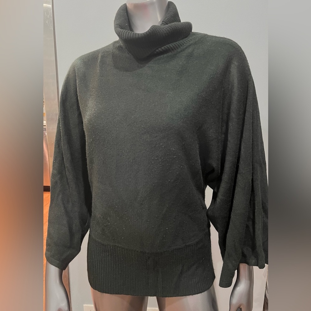 BCBG Max Azria Black Turtleneck Kimono Sleeve Sweater
